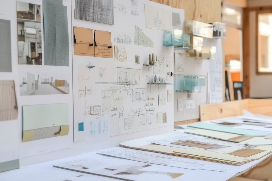 Creative Marketing Vision Board with Ideas and Sketches